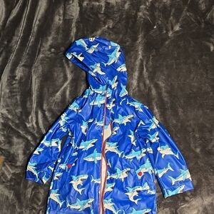 Blue Shark Print Raincoat